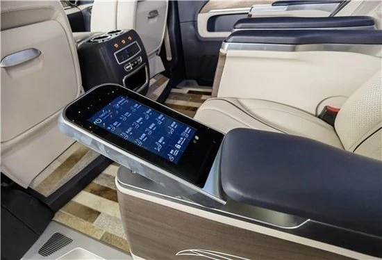 Mercedes-Benz V250 luxury seats with tilt-up touchscreen
